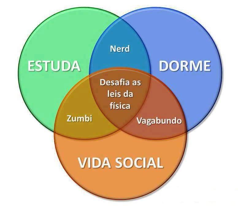 Estuda dorme vida social