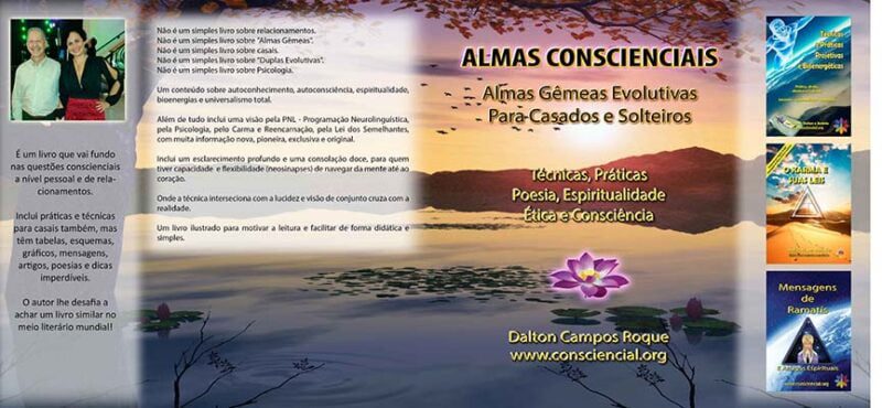 Livro Almas Conscienciais Almas Gêmeas Evolutivas Para Casados e Solteiros Dalton Campos Roque consciencial