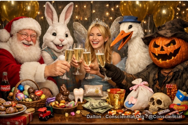 DIÁLOGO PAPAI NOEL, COELHO DE PÁSCOA, FADA DO DENTE, CEGONHA E A ABÓBORA