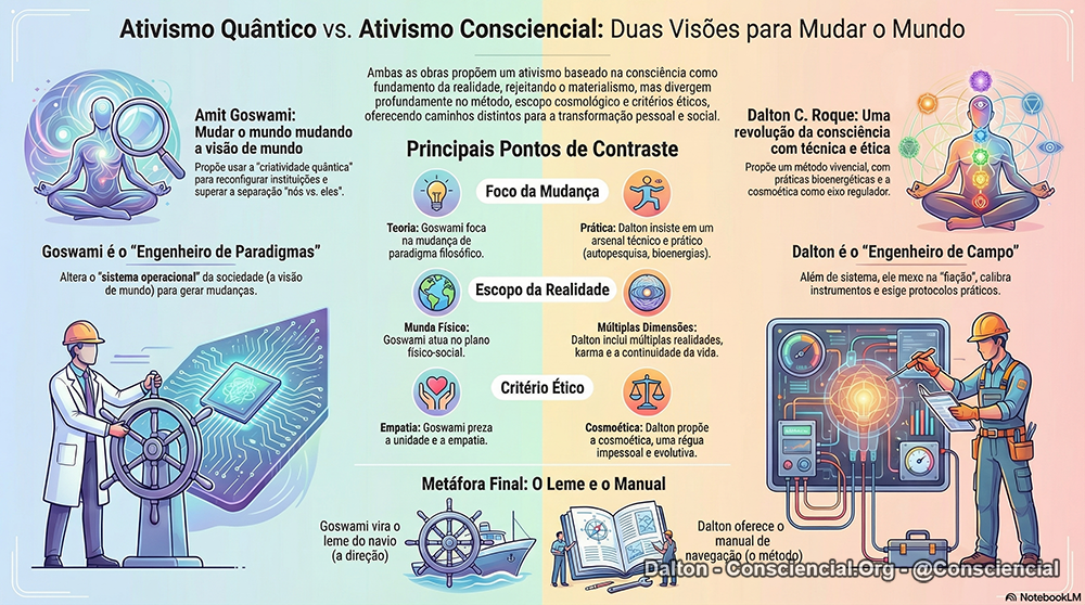 COMPARAÇÃO DAS OBRA ATIVISTA QUÂNTICO E ATIVISTA CONSCIENCIAL