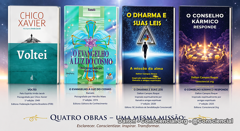 DIFERENÇAS ESTATÍSTICAS ENTRE O DHARMA E SUAS LEIS, VOLTEI (Chico), EVANGELHO A LUZ DO COSMO (Ramatís) E O CONSELHO KÁRMICO RESPONDE -