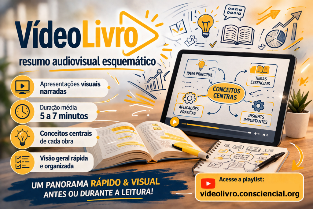 resumo audiovisual esquemático de livros espiritualistas universalistas, inclusive de Ramatís. Apresentações visuais narradas, com duração média entre 5 e 7 minutos, oferecendo uma visão geral dos conceitos centrais de cada obra. Indicado para quem deseja um panorama rápido antes ou durante a leitura.