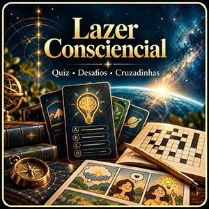 Lazer Consciencial com quiz, desafios, cruzadinhas e experiências interativas