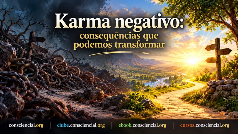 Karma negativo, escolhas prejudiciais, consequências, responsabilidade consciencial, reparação de erros, livre-arbítrio e transformação interior.